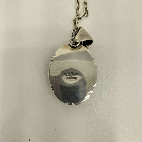 ナバホ NAVAJO P.A.Smith Sterling刻印 オニキスネックレス メンズ